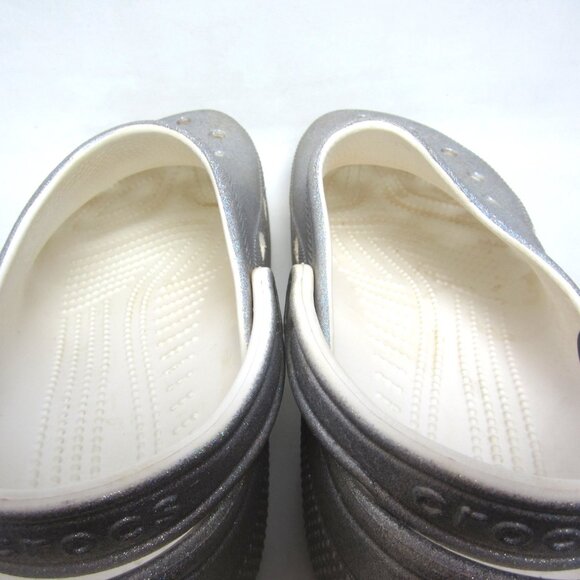 CROCS Classic Clog Women's 11 Silver Glitter Shimmer EUC Sparkle - Picture 13 of 13